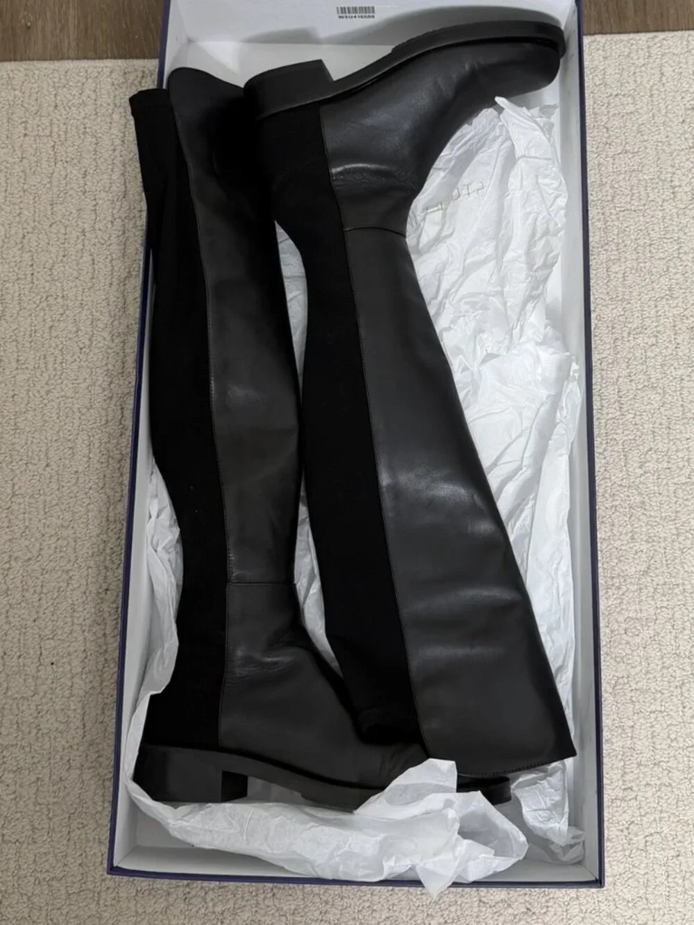 Stuart Weitzman Women's 5050 Black Bold Over The Knee Boots Sz 6.5